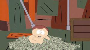 Cartman nu piscine de billets